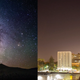 Imagen para el artículo titulado La brutal diferencia entre un cielo con un nivel 1 o un nivel 8 de contaminación lumínica